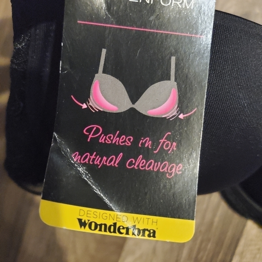 NWT Maidenform Black Push Up Balconette Neckline Bra Size 38D - Picture 4 of 5